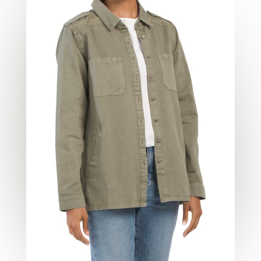 Dear John cotton and poly woven shirt jacket M